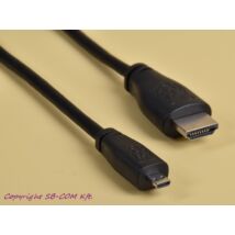 Raspberry Pi micro-HDMI / HDMI kábel 1m, fekete