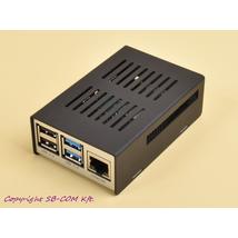 KKSB fekete/ezüst fém ház Raspberry Pi 4 model B-hez